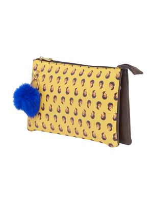 yellow leatherette (pu) regular sling bag - 16673089 - Standard Image - 5