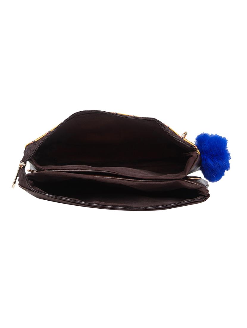 yellow leatherette (pu) regular sling bag - 16673089 - Zoom Image - 3