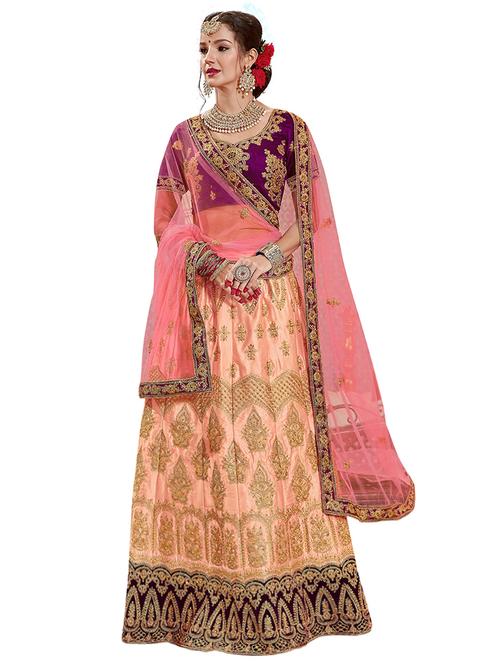 embroidered a-line lehenga - 16673202 - Standard Image - 1