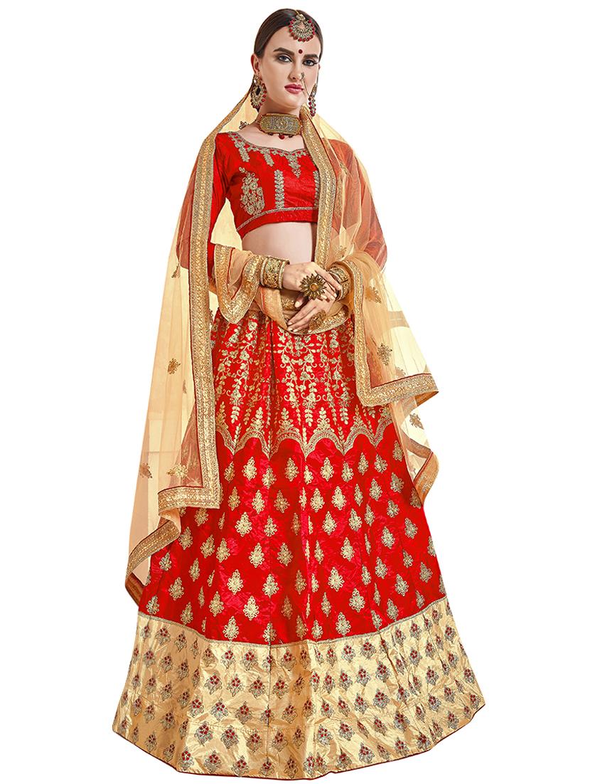 embroidered flared lehenga - 16673220 - Zoom Image - 1