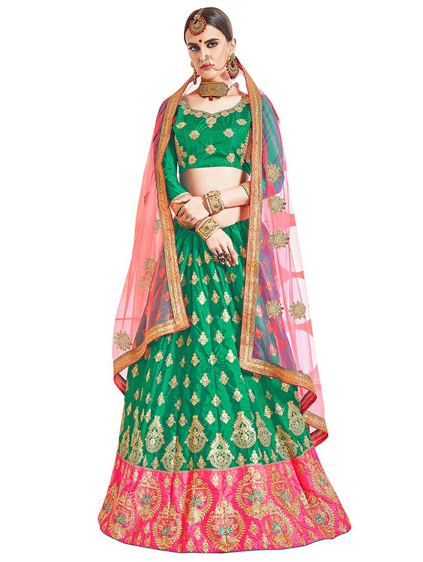 embroidered flared lehenga - 16673221 - Zoom Image - 1