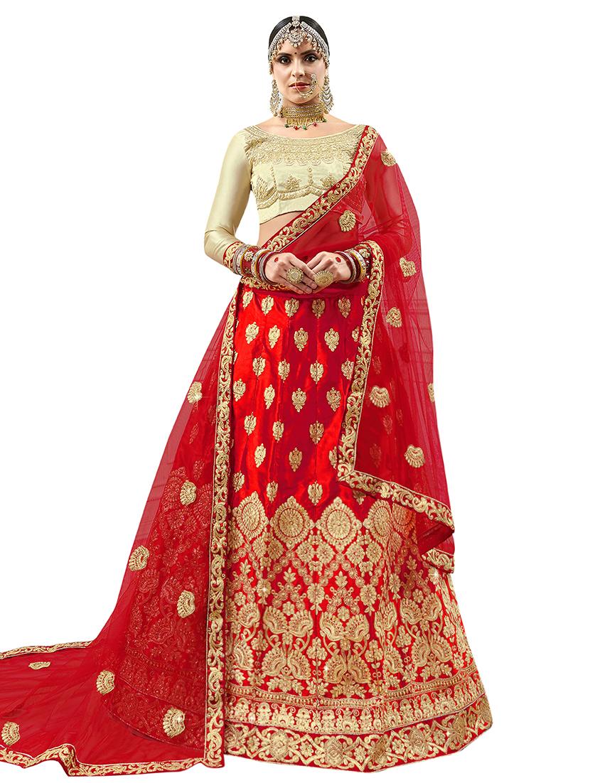 embroidered flared lehenga - 16673227 - Zoom Image - 1