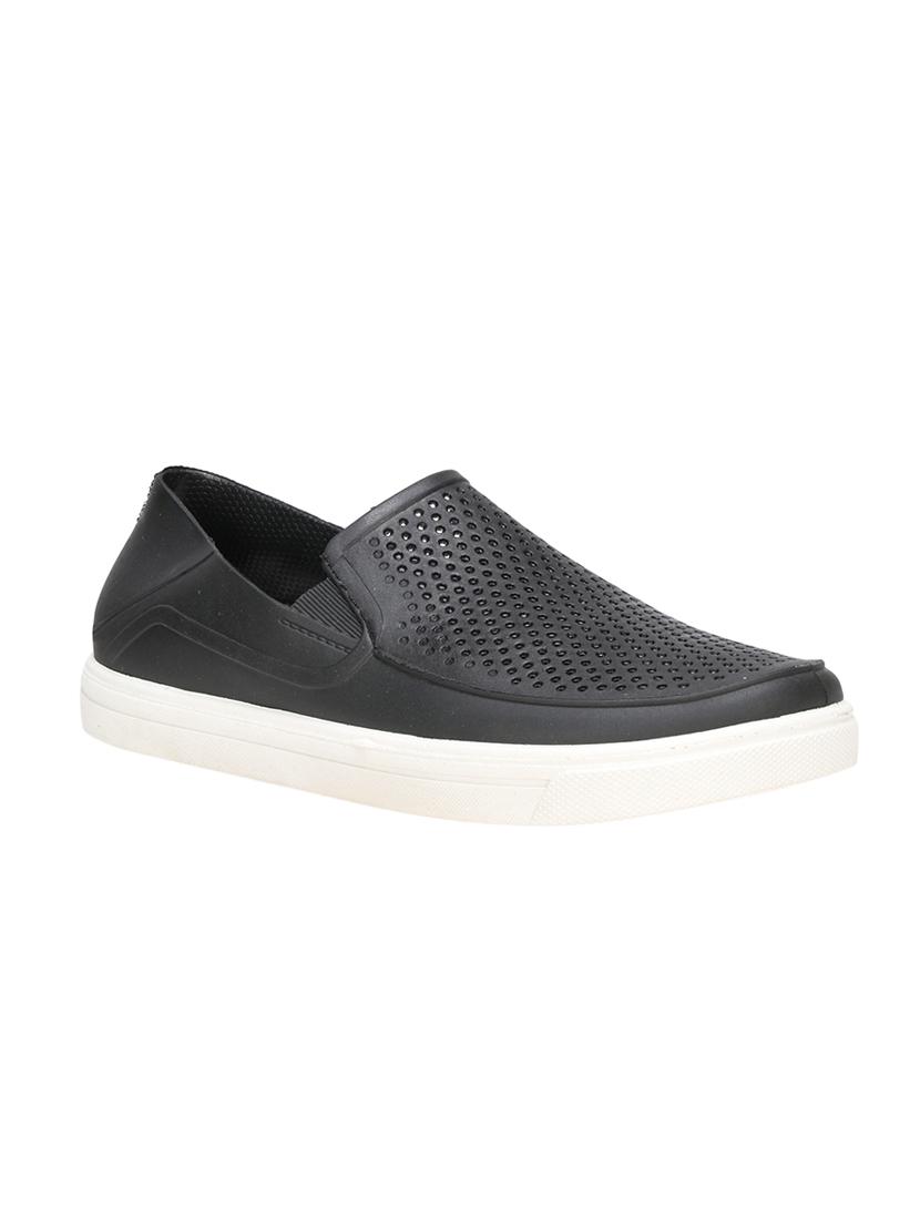 black leatherette slipons - 16673579 - Zoom Image - 1