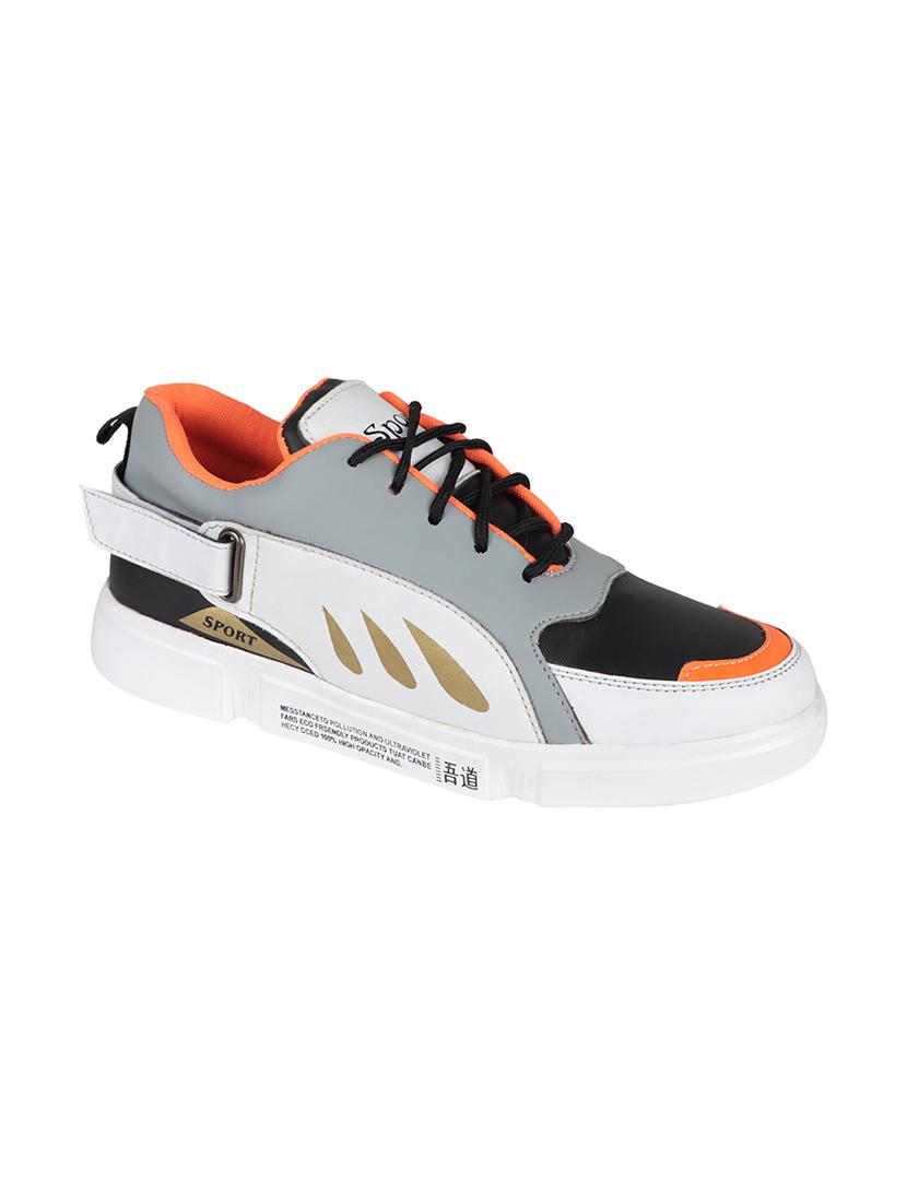 grey leatherette lace up sneakers - 16673586 - Zoom Image - 1