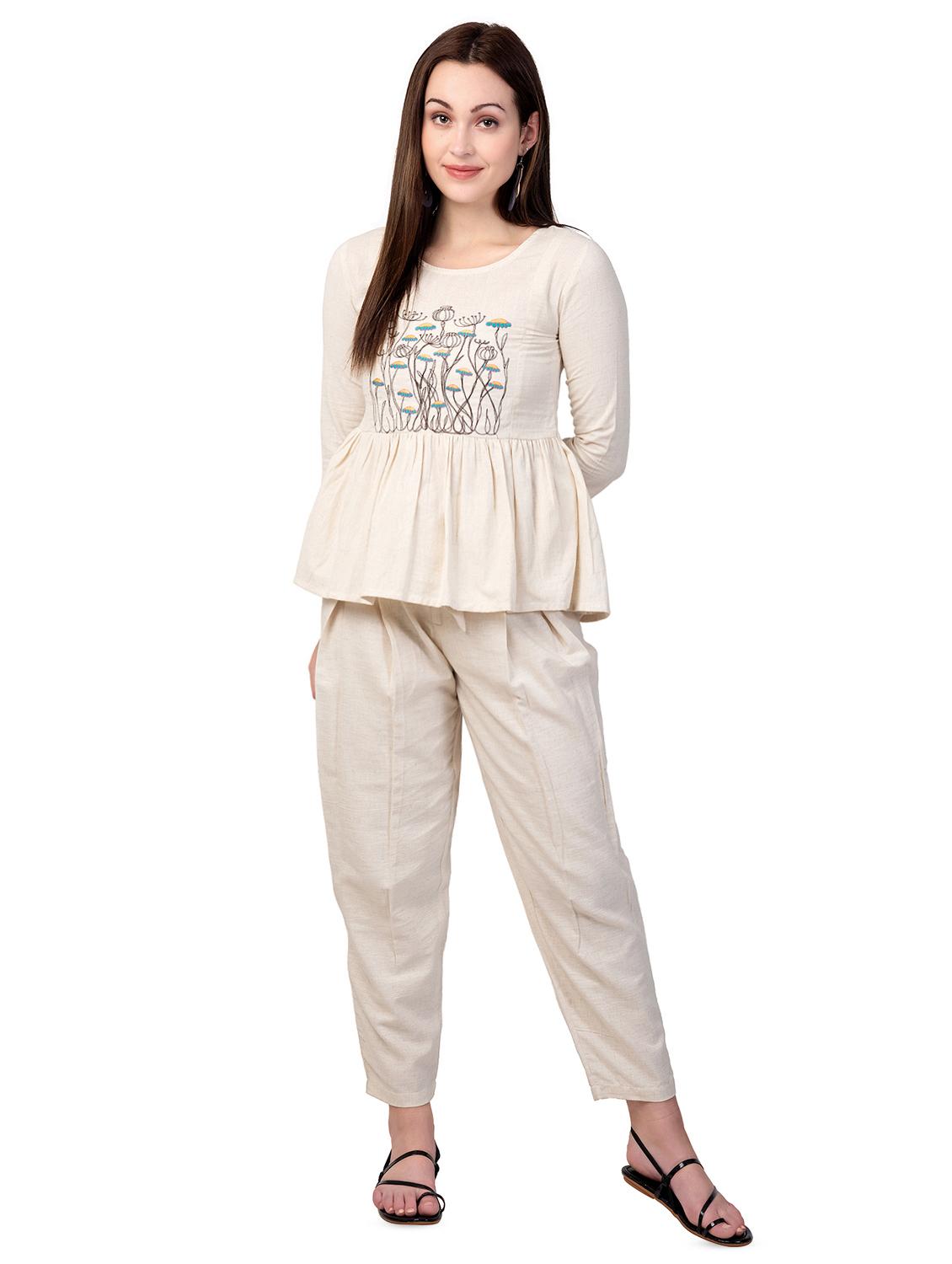 embroidered detail gathered top - 16673695 - Zoom Image - 1