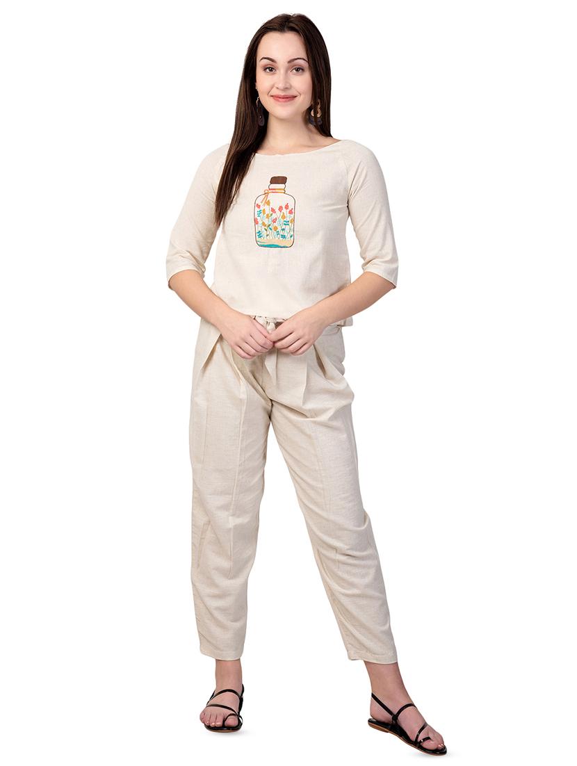 embroidered detail buttoned back top - 16673697 - Zoom Image - 1