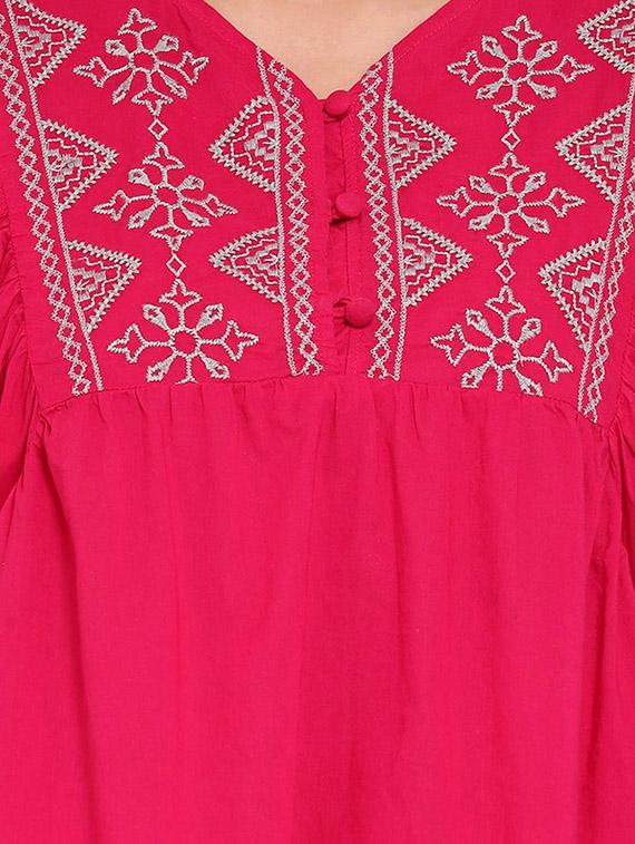 v neck embroidered top - 16673792 - Zoom Image - 5