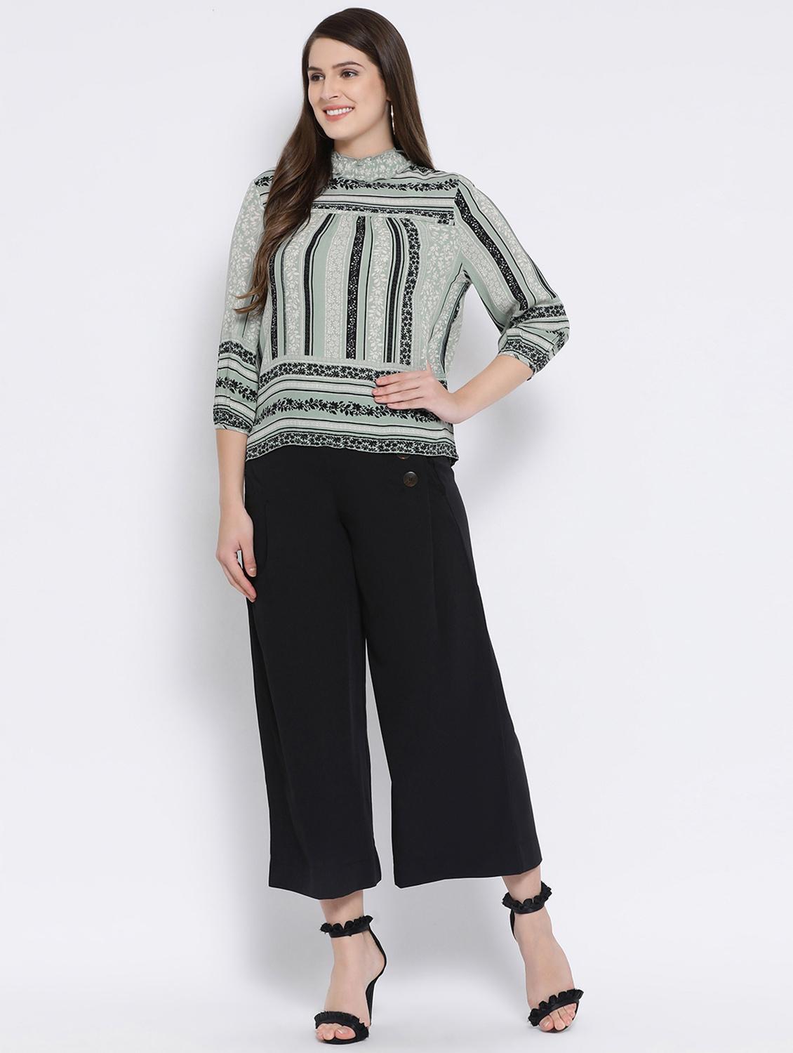mock neck frill detail floral top - 16673801 - Zoom Image - 4