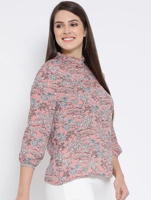 mock neck floral top - 16673803 - Standard Image - 2