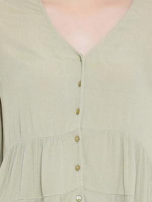 v neck bell sleeved top - 16673813 - Standard Image - 5