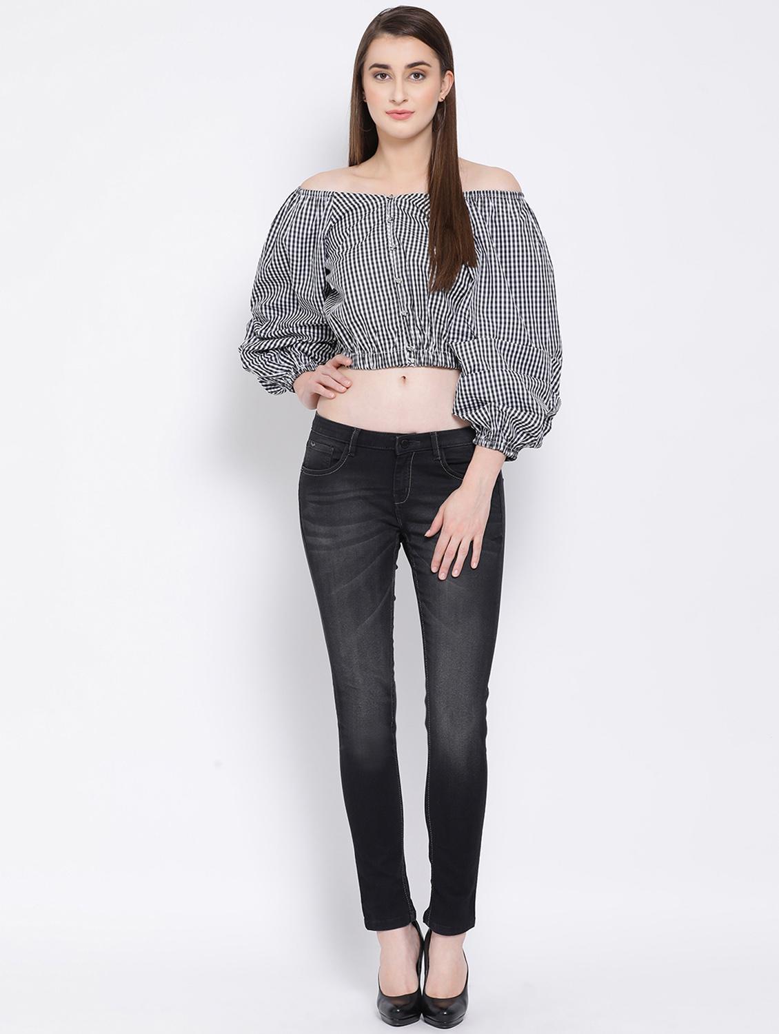 off shoulder gingham top - 16673814 - Zoom Image - 4