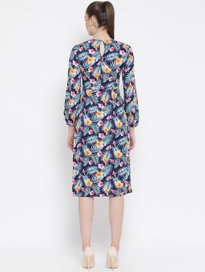 mandarin neck high slit a-line dress - 16673857 - Standard Image - 3