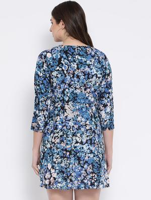 round neck tuck detail floral dress - 16673858 - Standard Image - 3