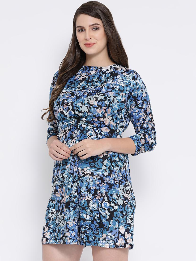 round neck tuck detail floral dress - 16673858 - Zoom Image - 2
