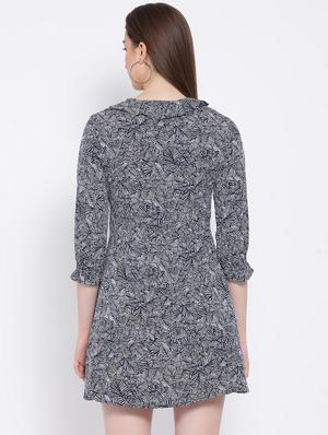 round neck frill detail a-line dress - 16673865 - Standard Image - 3