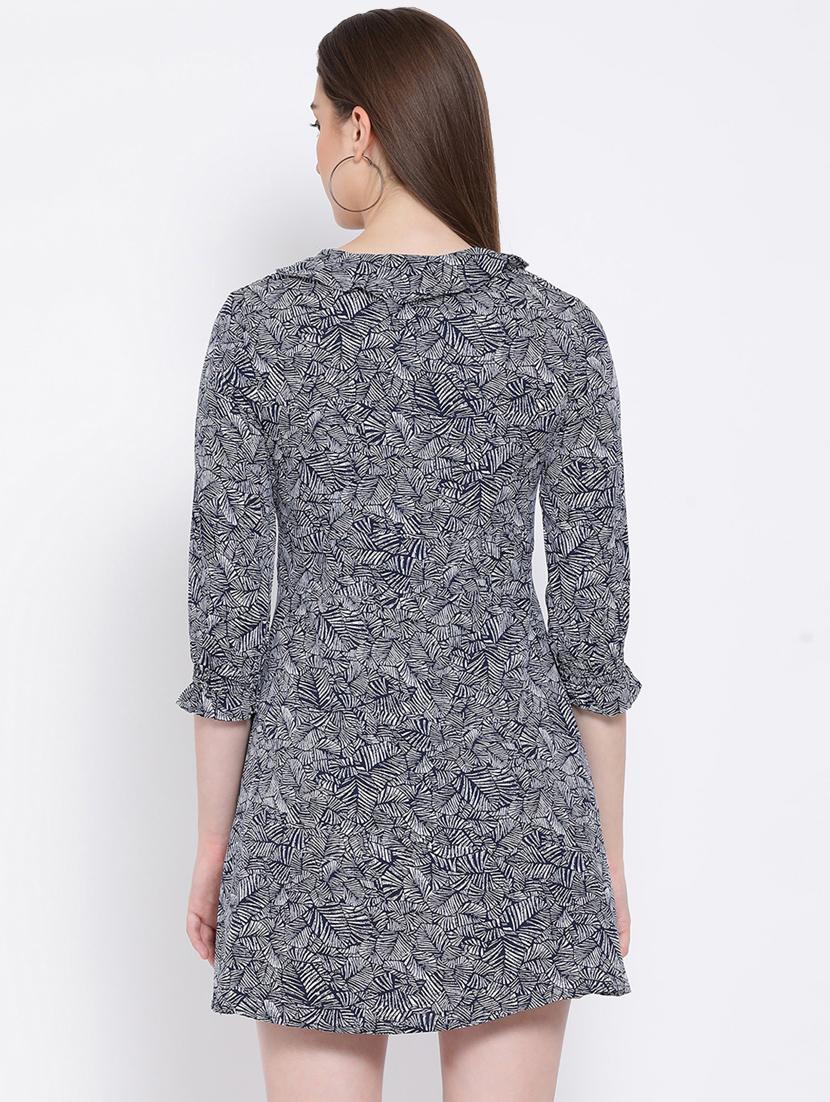 round neck frill detail a-line dress - 16673865 - Zoom Image - 3