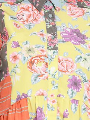 long sleeved floral a-line dress - 16673872 - Standard Image - 5