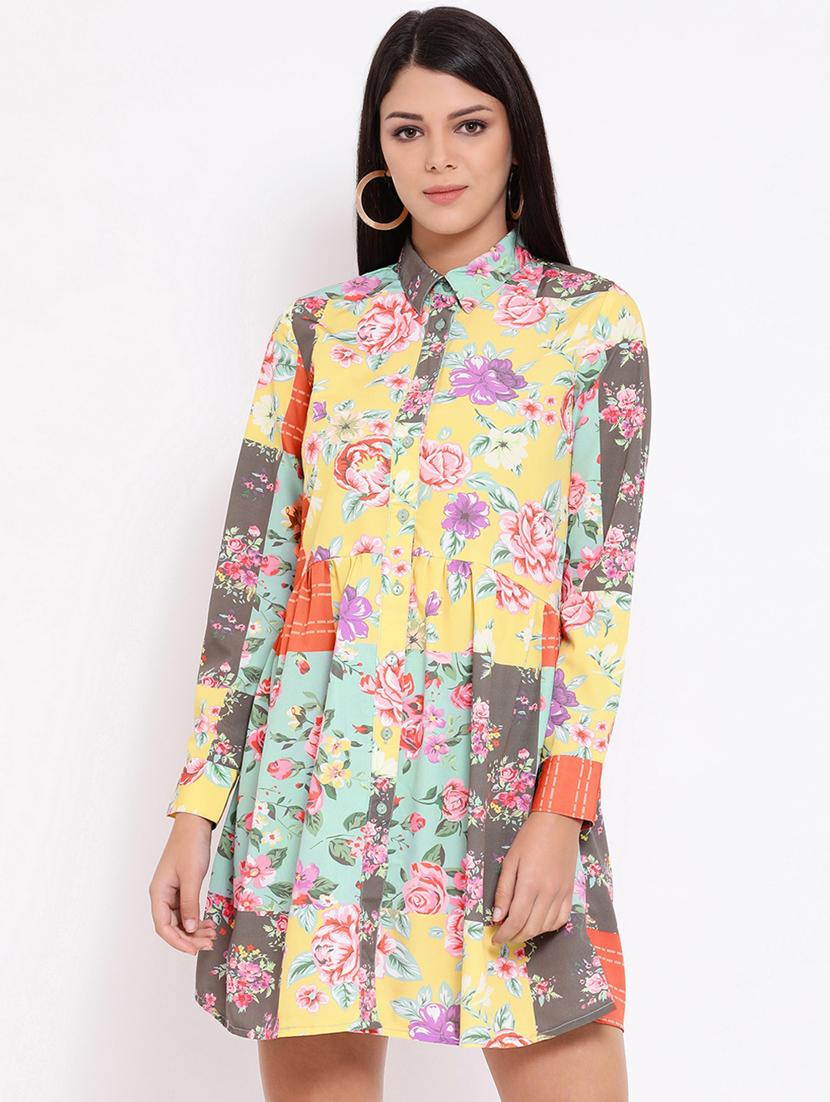 long sleeved floral a-line dress - 16673872 - Zoom Image - 1