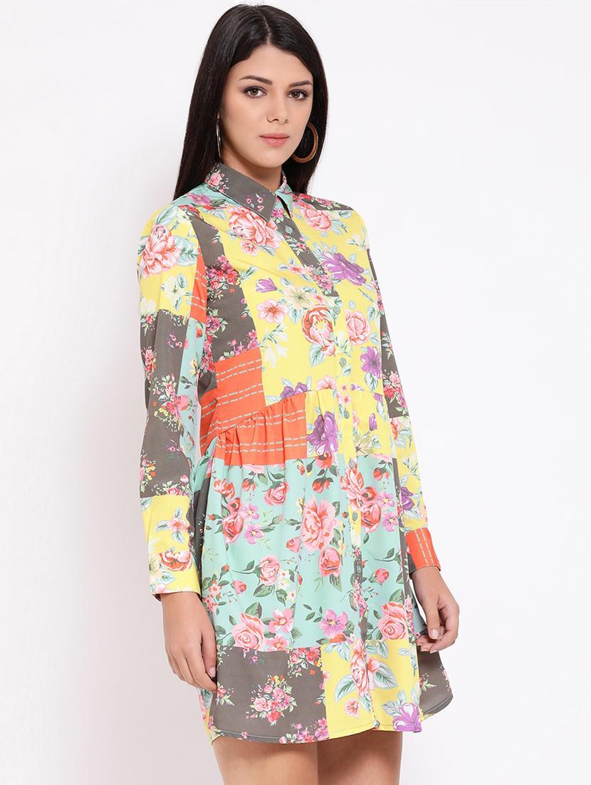 long sleeved floral a-line dress - 16673872 - Zoom Image - 2