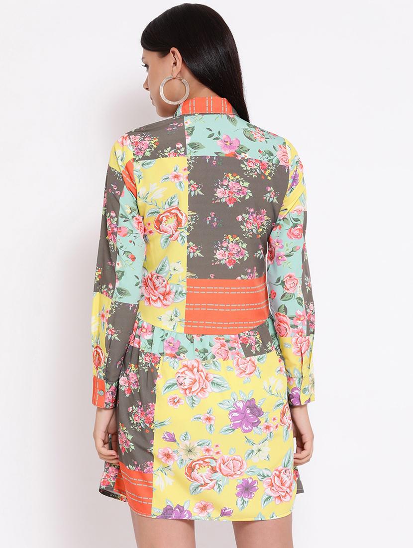long sleeved floral a-line dress - 16673872 - Zoom Image - 3