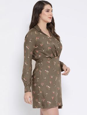pleat detail floral a-line dress - 16673899 - Standard Image - 2