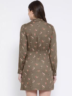 pleat detail floral a-line dress - 16673899 - Standard Image - 3