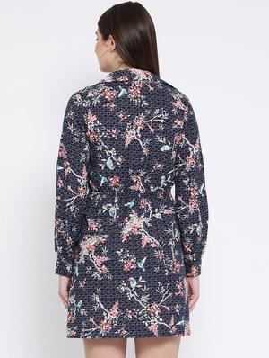 pleat detail floral a-line dress - 16673900 - Standard Image - 3