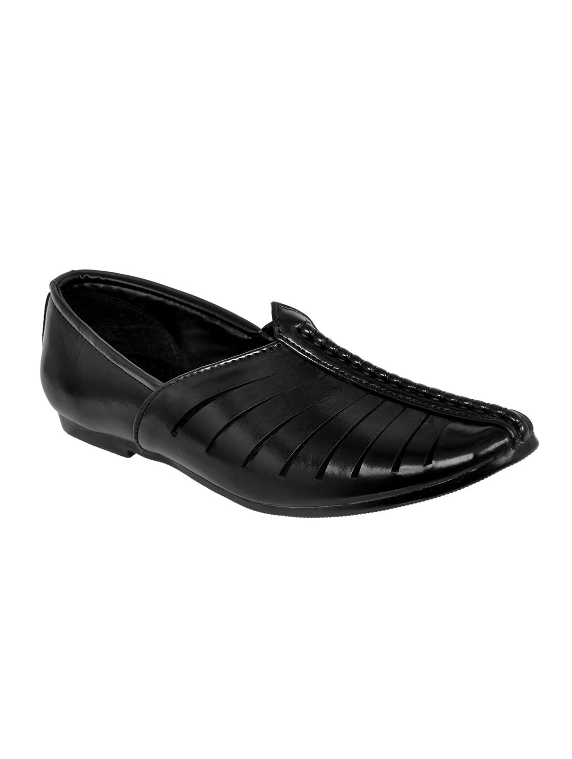 black leatherette slip on sandals - 16674062 - Zoom Image - 1