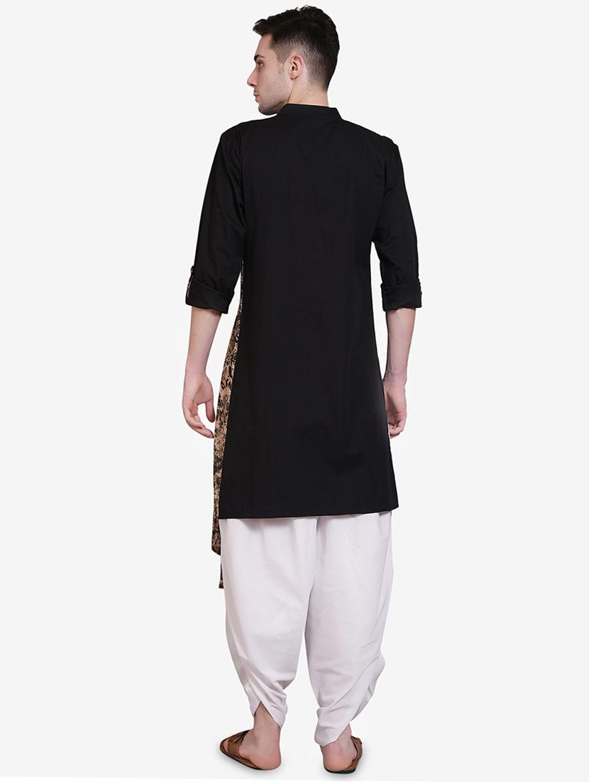 black solid asymmetric kurta - 16674090 - Zoom Image - 3