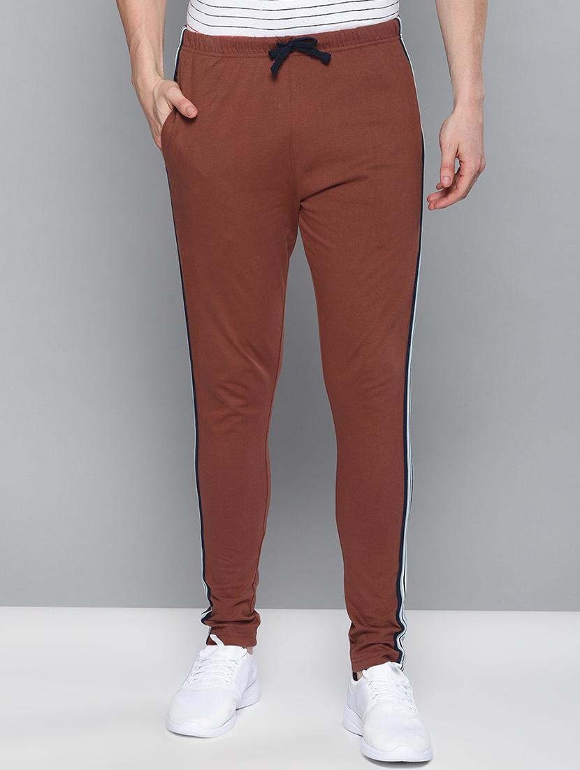 brown side striped full length track pant - 16674388 - Zoom Image - 1