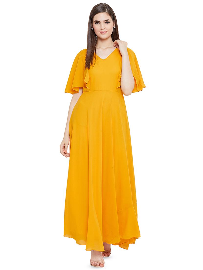 flute sleeved fit & flare maxi dress - 16674417 - Zoom Image - 1