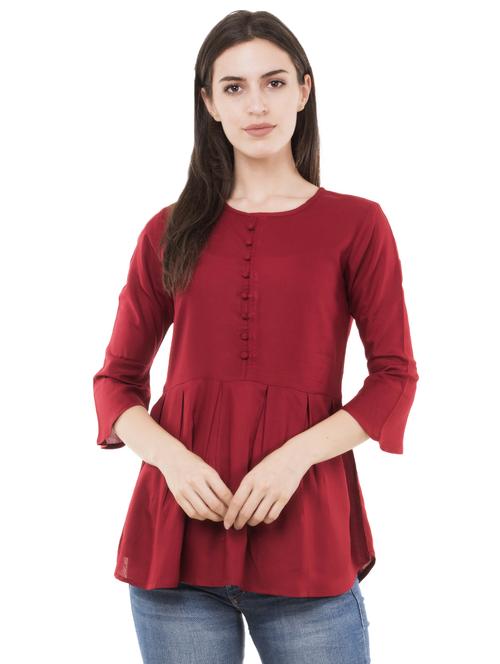 bell sleeved pleated top - 16674457 - Standard Image - 1