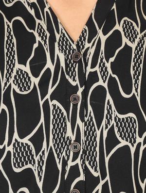 mandarin neck abstract print top - 16674460 - Standard Image - 5
