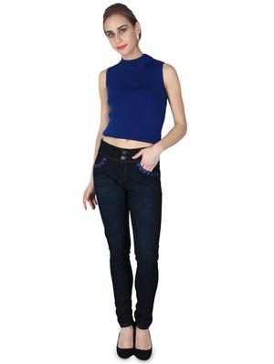 high rise embroidered detail jeans - 16674664 - Standard Image - 4