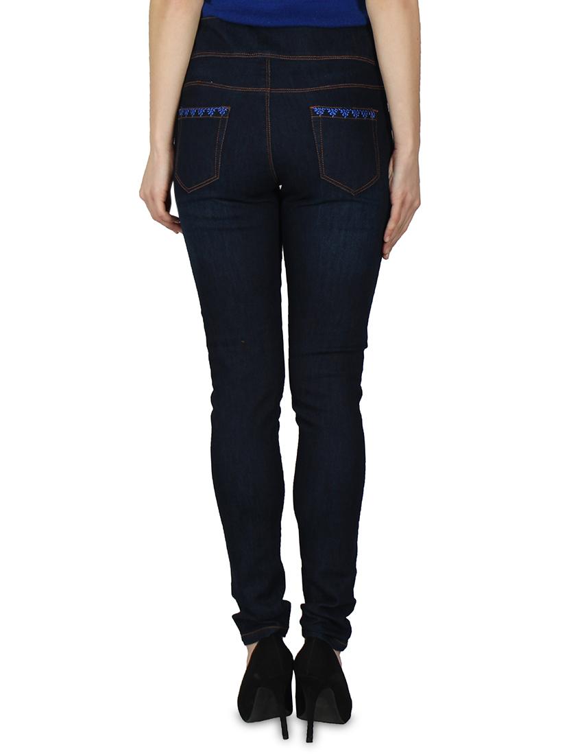 high rise embroidered detail jeans - 16674664 - Zoom Image - 3