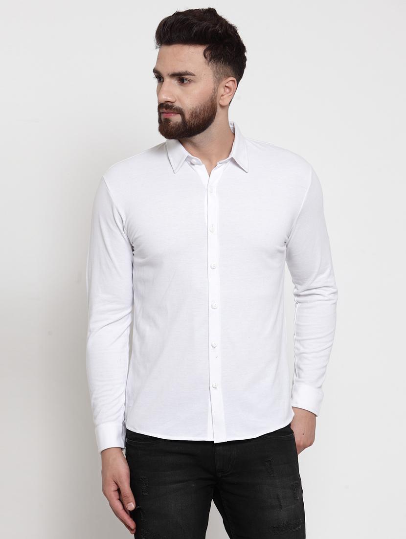 white solid casual shirt - 16674975 - Zoom Image - 1