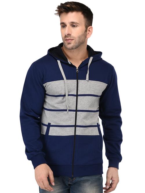 blue color block sweatshirt - 16674983 - Standard Image - 1