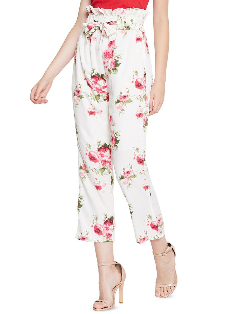 tie knot paper bag floral trouser - 16675026 - Zoom Image - 2