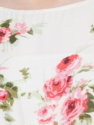 slit sleeved drawstring floral romper - 16675031 - Standard Image - 5