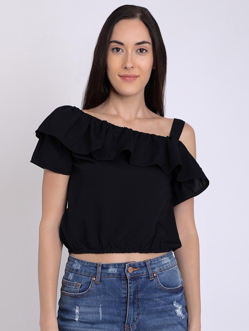 single sleeved ruffle detail top - 16675212 - Zoom Image - 1