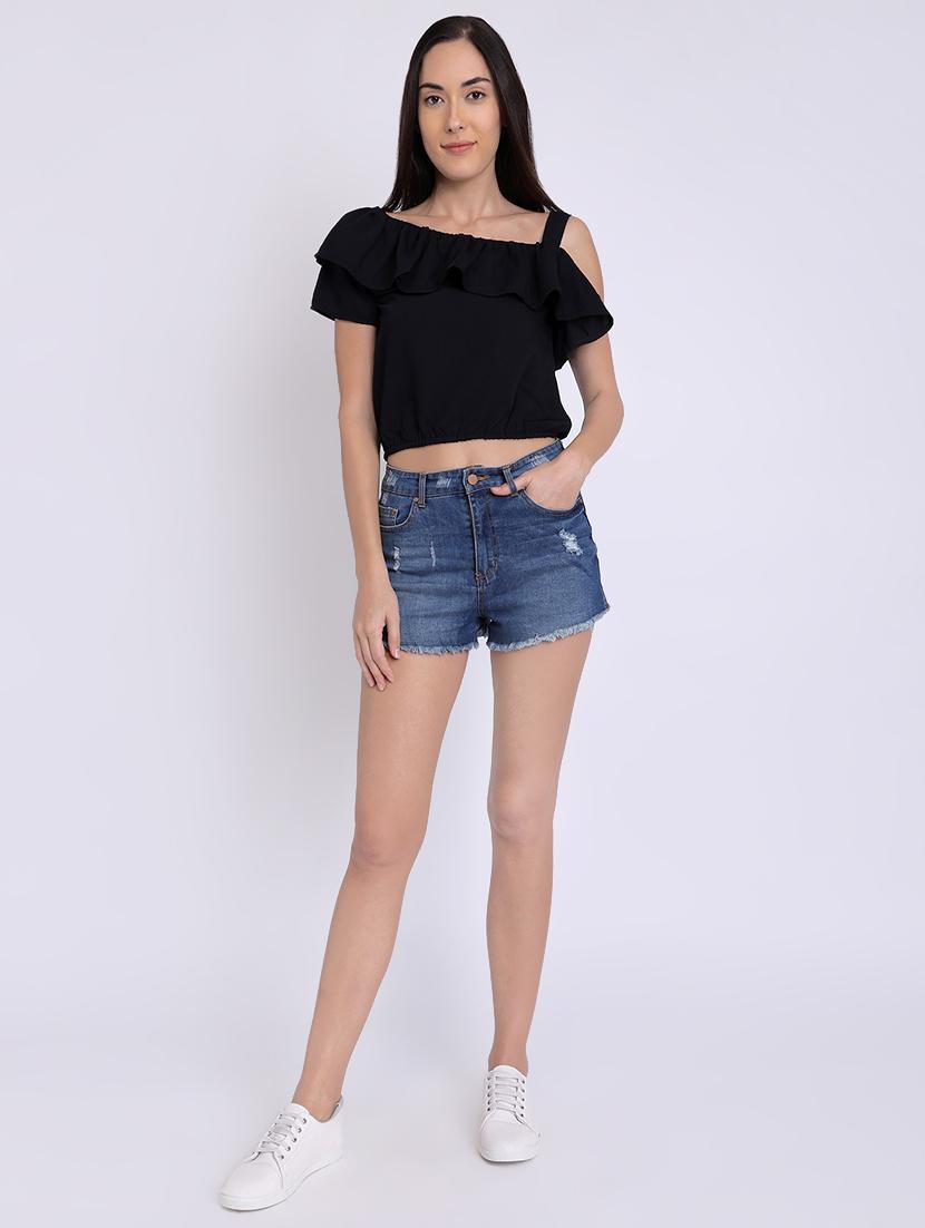 single sleeved ruffle detail top - 16675212 - Zoom Image - 4