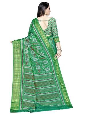 ikat printed saree with blouse - 16675328 - Standard Image - 2