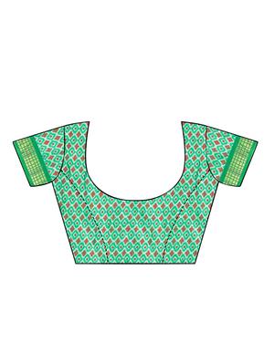 ikat printed saree with blouse - 16675328 - Standard Image - 4