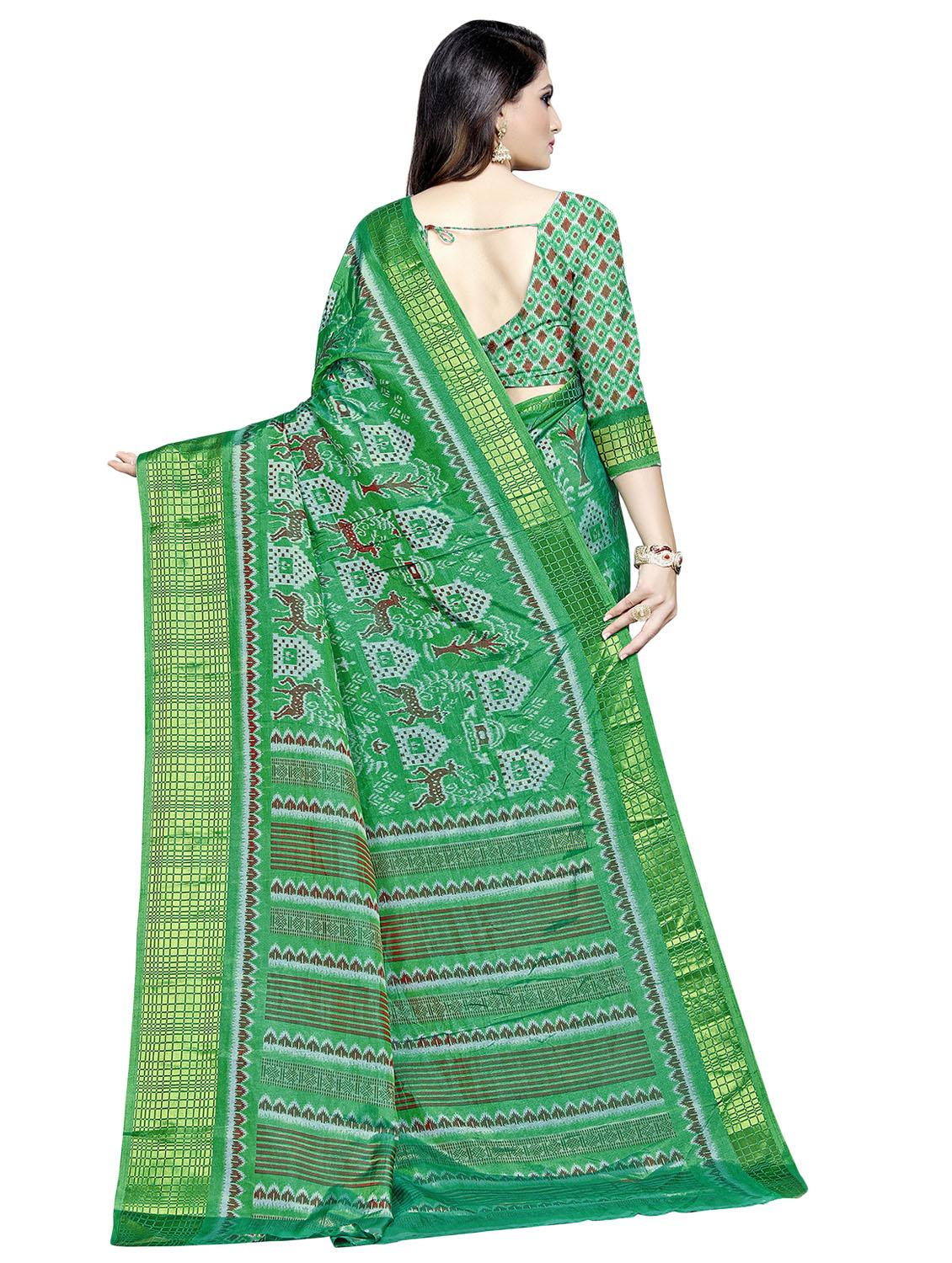 ikat printed saree with blouse - 16675328 - Zoom Image - 2