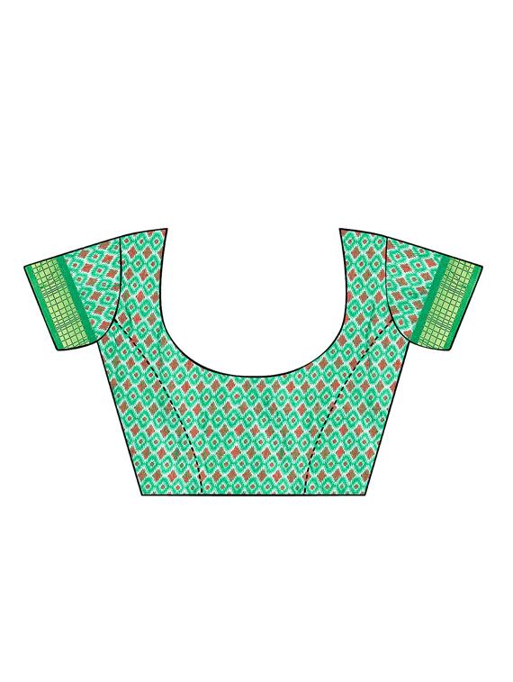 ikat printed saree with blouse - 16675328 - Zoom Image - 4