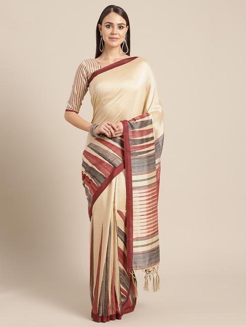 geometric printed saree with blouse - 16675337 - Standard Image - 1