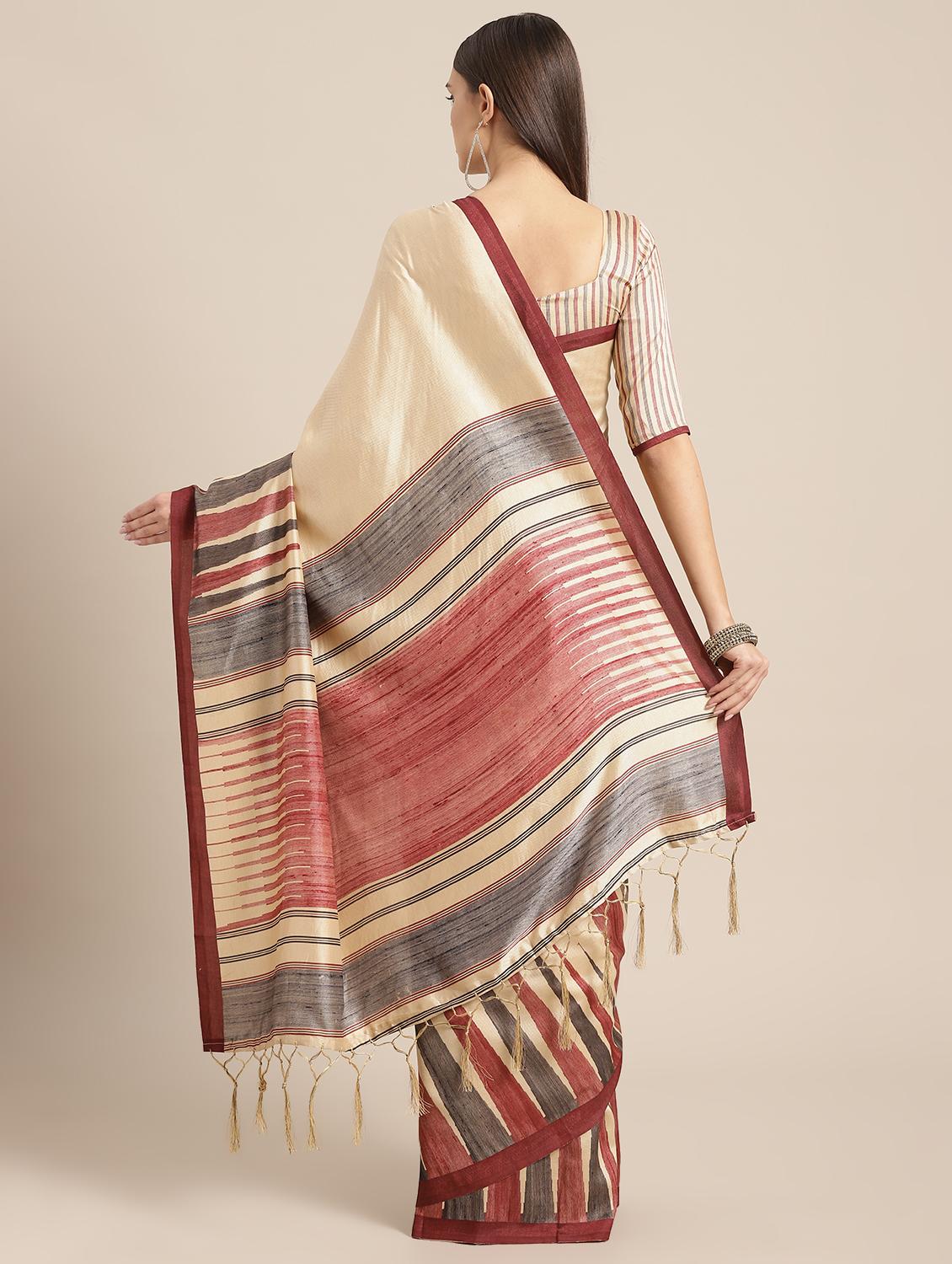 geometric printed saree with blouse - 16675337 - Zoom Image - 2