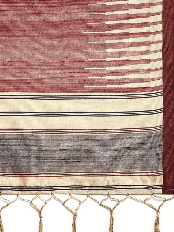 geometric printed saree with blouse - 16675337 - Zoom Image - 4