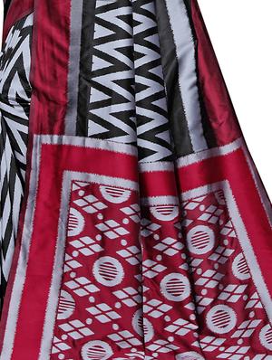 chevron printed woven saree with blouse - 16675366 - Standard Image - 3