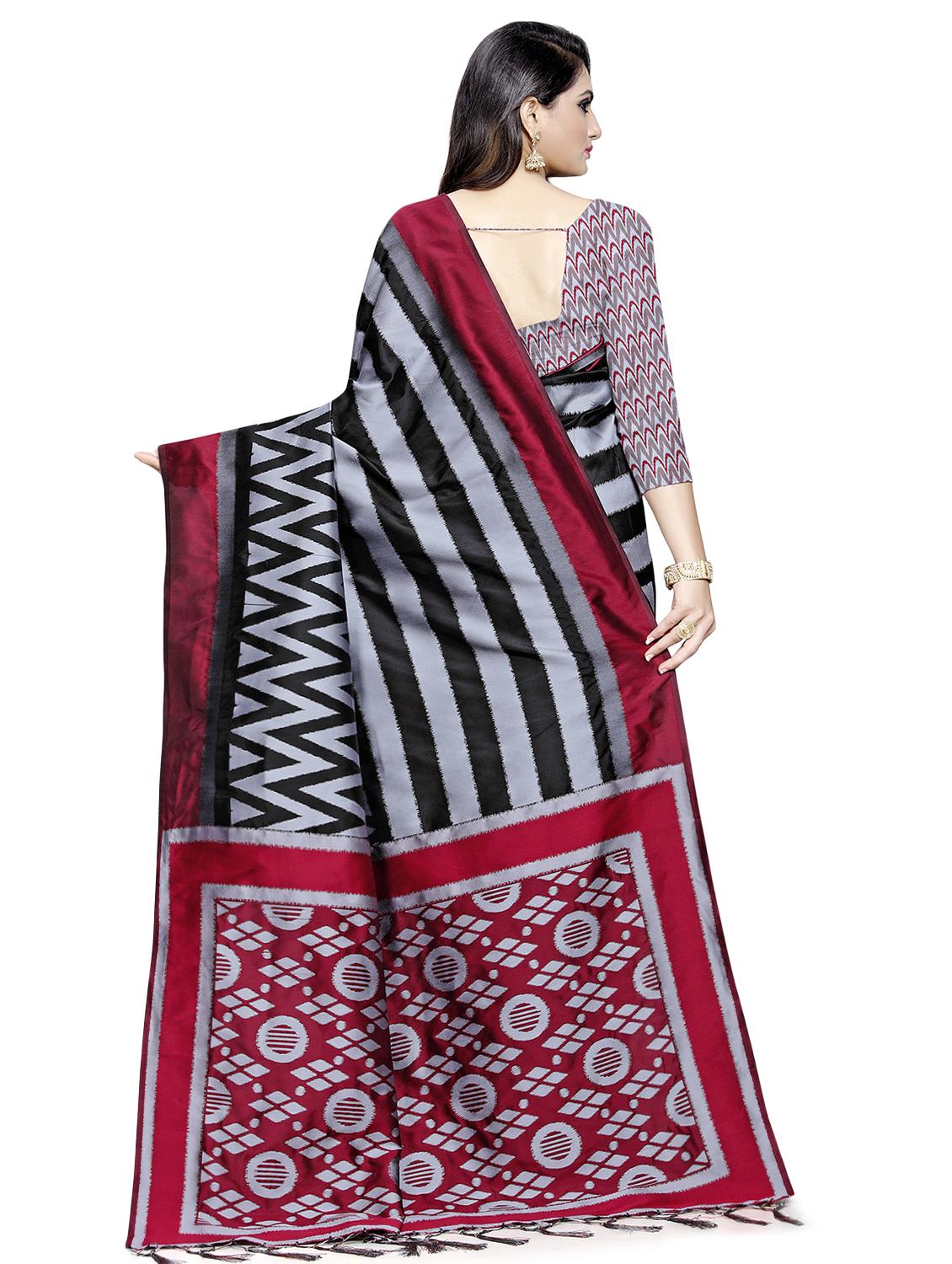 chevron printed woven saree with blouse - 16675366 - Zoom Image - 2